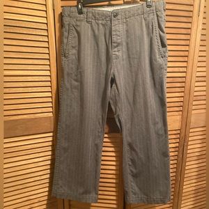 Gap Grey Herringbone Relaxed Fit Flat Front Pants